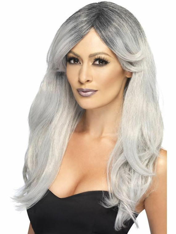 Zombie Ghost Bride Long Grey Wig