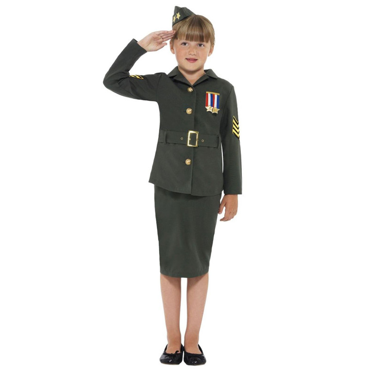 Girls WW2 Army Officer Costume