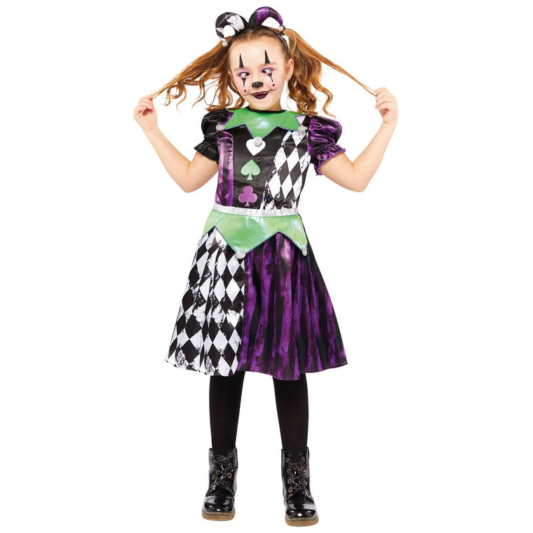 Kids Jester Girl Fancy Dress Costume