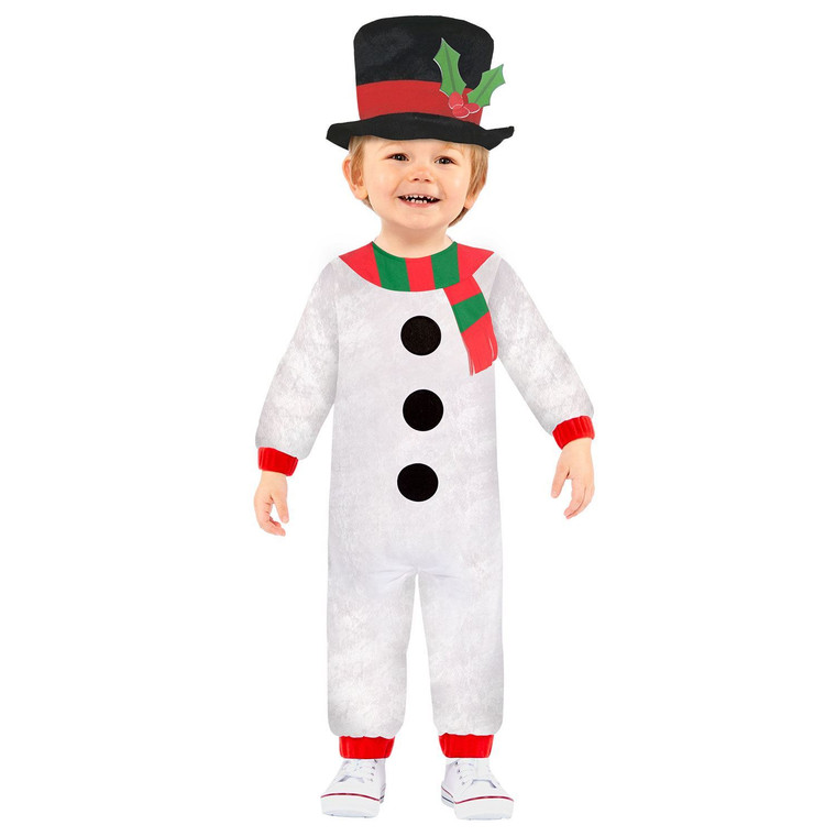 Kids Boys Snowman Jumpsuit Festive Christmas Nativity Costume