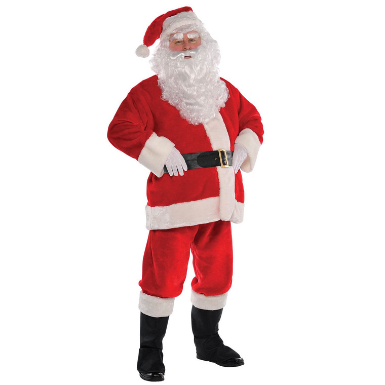 Mens Plush Santa Claus Suit Christmas Costume XXL