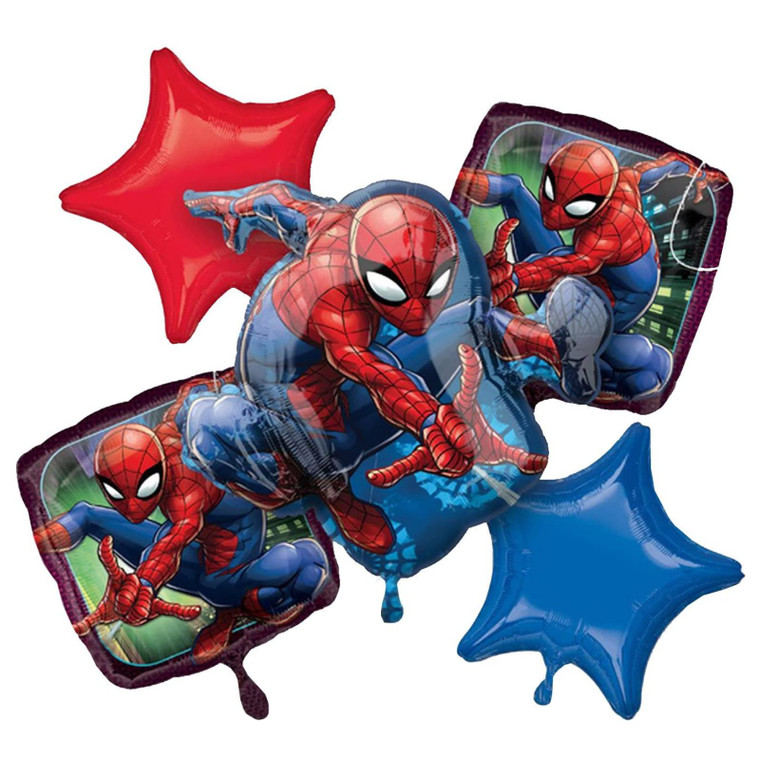 5pc Spider-Man Foil Balloon Bouquet