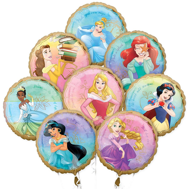 8pc Disney Princess Once Upon A Time Foil Balloon Bouquet