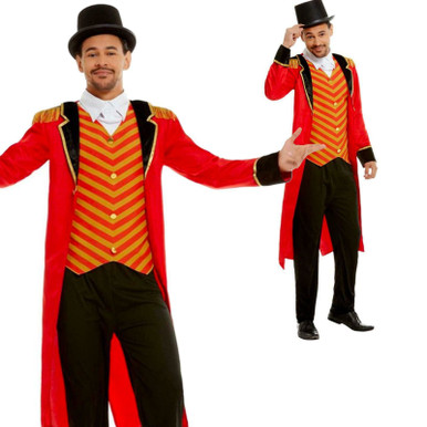 Adults Deluxe Greatest Ringmaster Circus Show Fancy Dress Costume