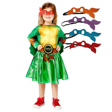 Official Girls Teenage Mutant Ninja Turtle Fancy Dress Costume