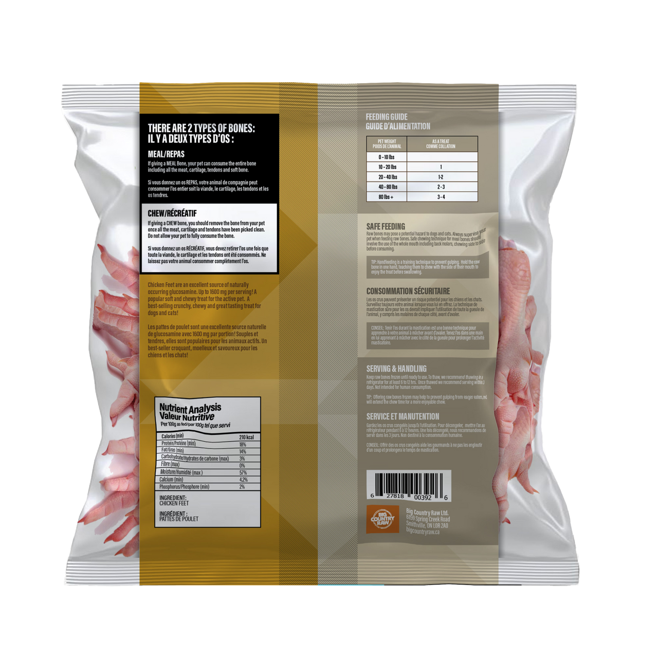 frozen raw chicken feet for dogs