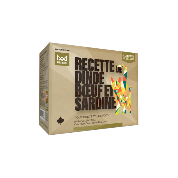 Fare Game Turkey, Beef and Sardine Recipe 2 lb Carton - French
