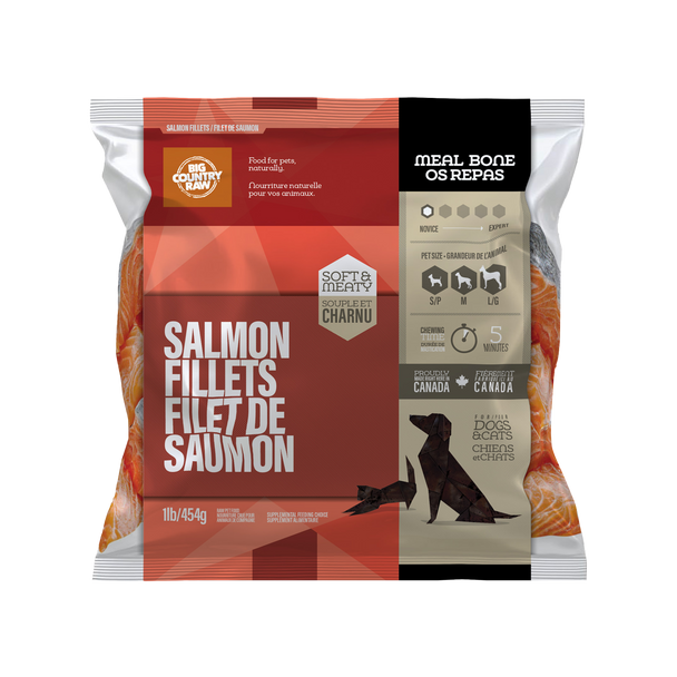 Filets de saumon sac de 1 lb vue de face