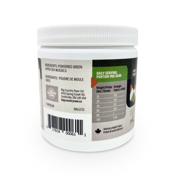 Retour de Thrive Green Lip Mussels paquet de 160 grammes