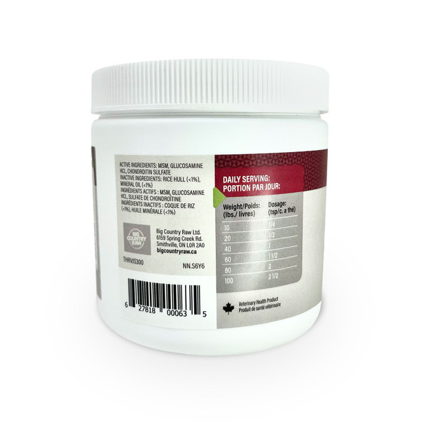 Back of Thrive Joint Support Fusion 300 gram package