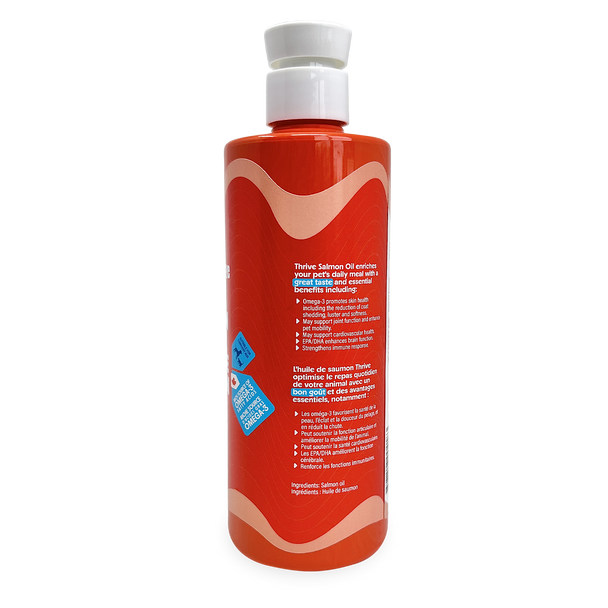 Côté de l'huile de saumon Thrive Salmon Oil 500 ml bouteille