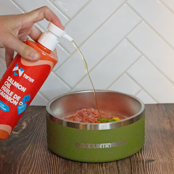 Thrive Salmon Oil  500 ml pumped into bowl