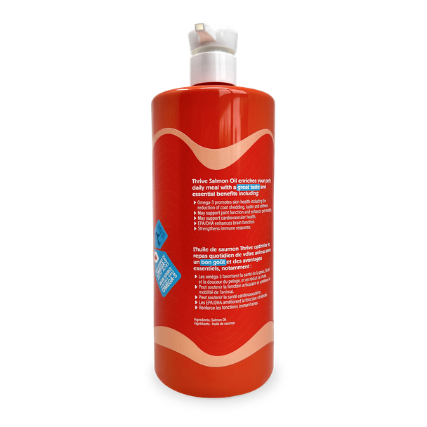Côté de l'huile de saumon Thrive bouteille de 1L