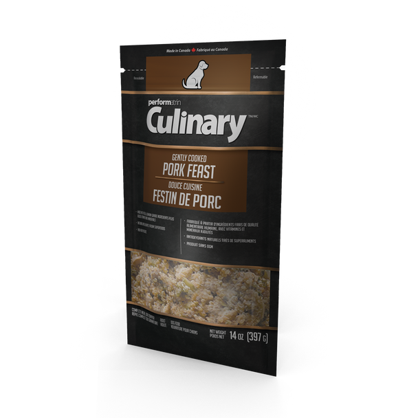 Side view Performatrin Culinary Pork Feast 14 oz bag