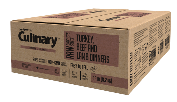 Performatrin Culinary Butcher's Selection Turkey, Lamb, Beef ,18 lb box.
