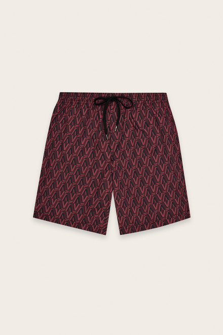 Monogram Swim Short - Burgundy