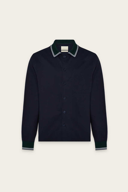 Men's Ribbed Collar Shirt - Navy