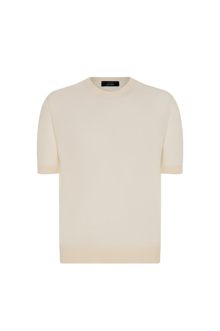 Unisex Oversized Knit T-Shirt - Off White