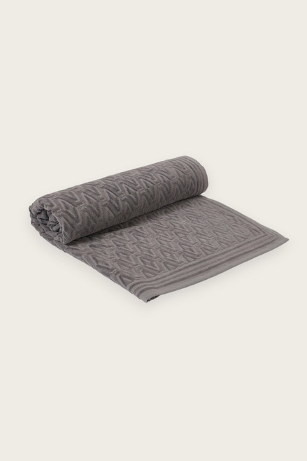 Jacquard Monogram Beach Towel - Aman Grey