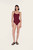 Block Colour Swimsuit - Burgundy