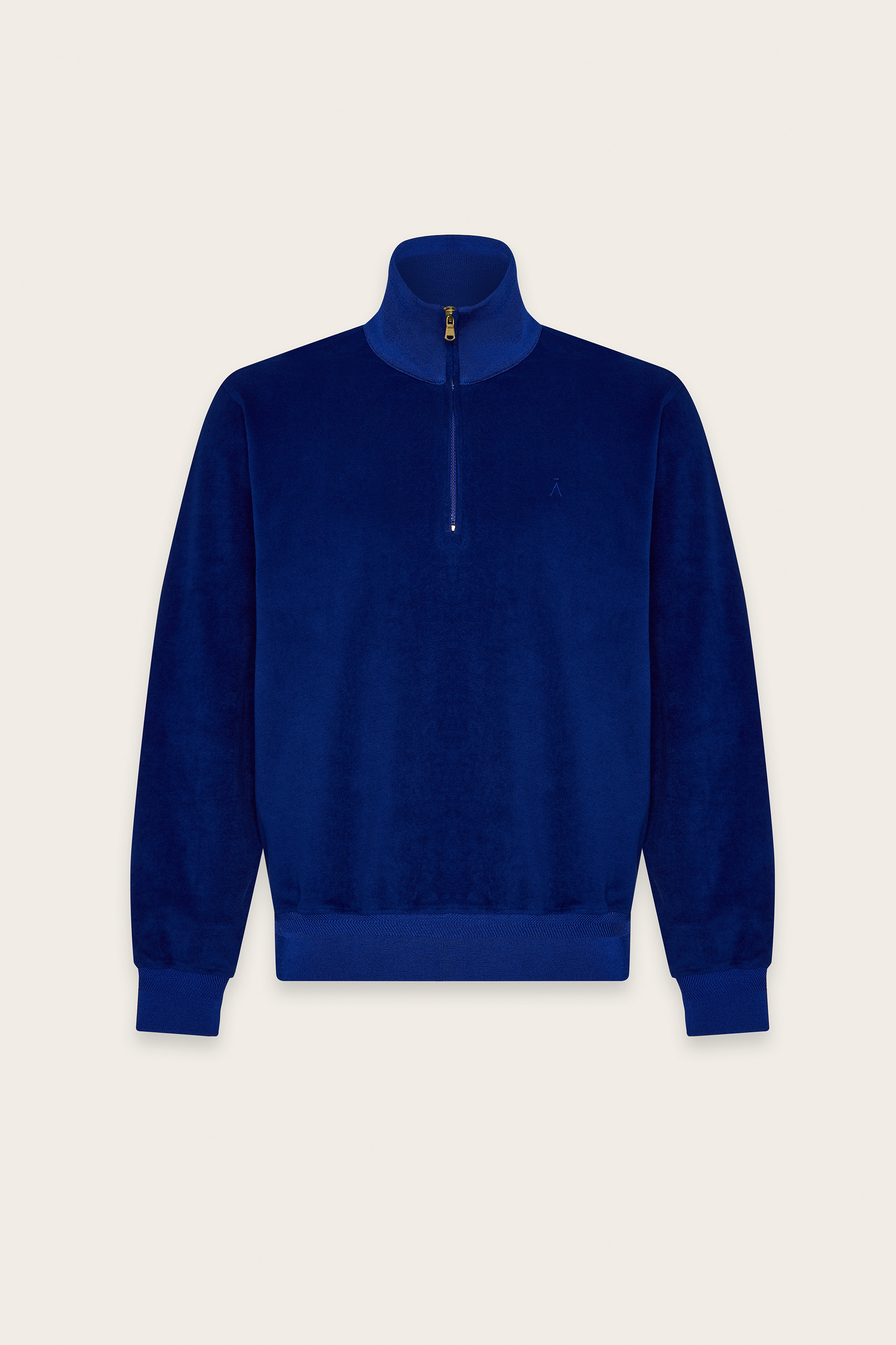 Unisex Terry Half-zip Sweatshirt in Blue | Classic Casual Layer