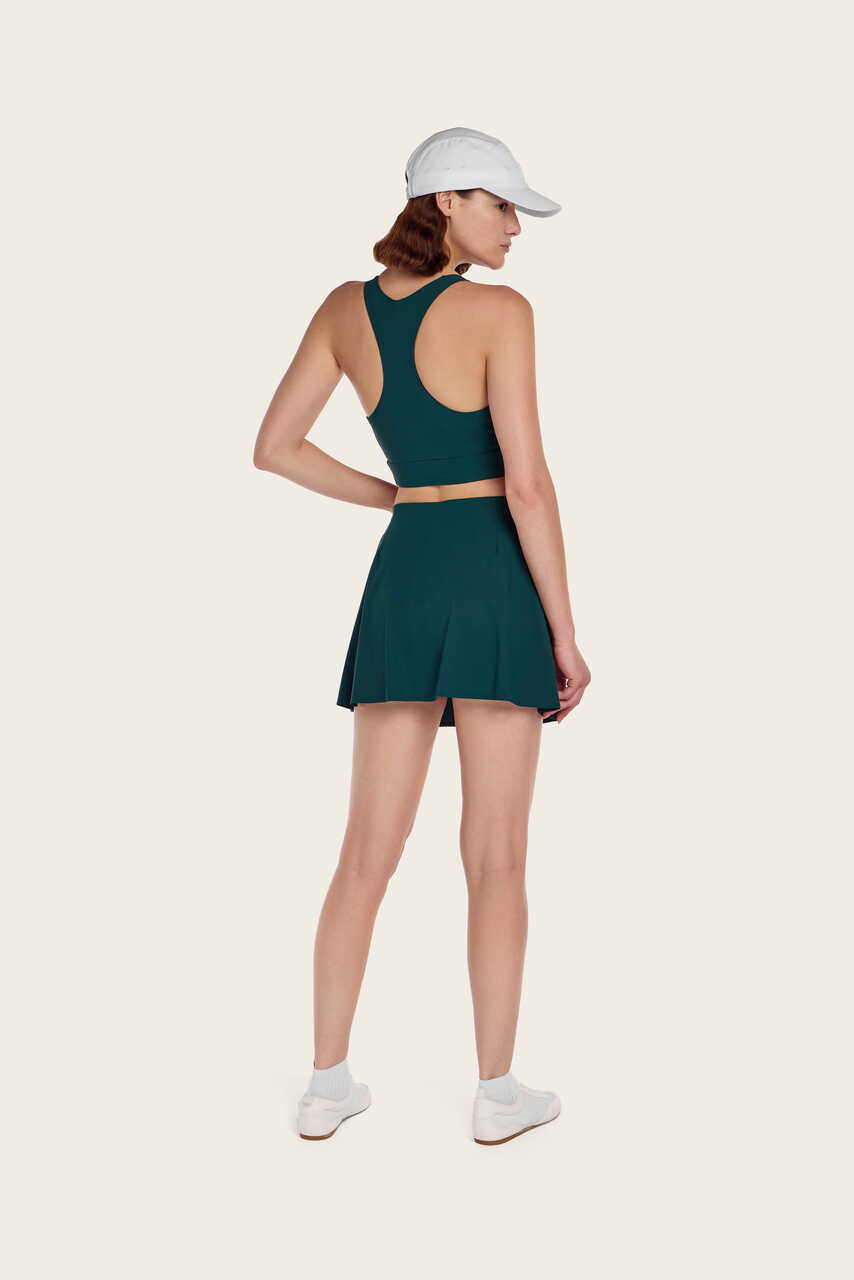 Active Tennis Skirt in Dark Green | Aman Essentials