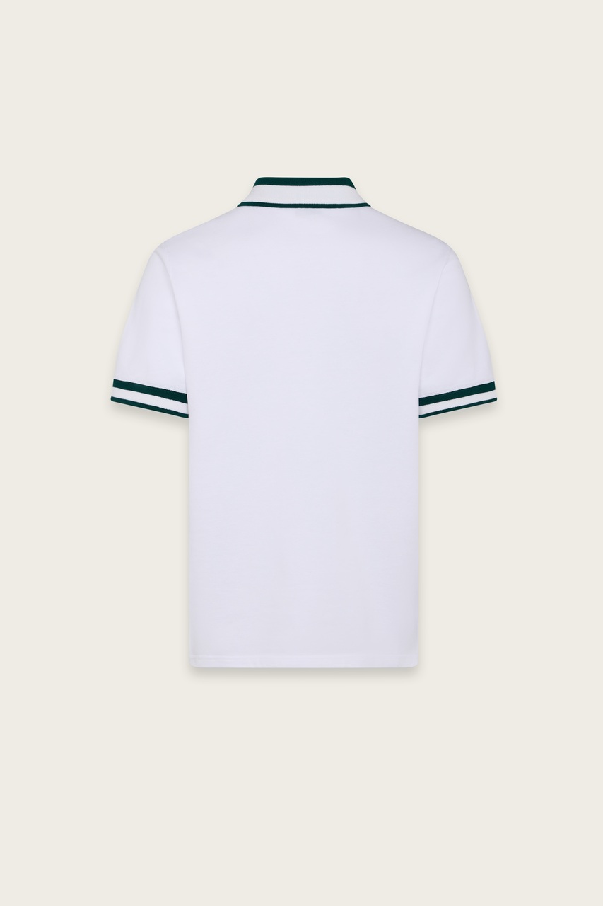 Men's Zip-Up Polo in White | Aman Essentials