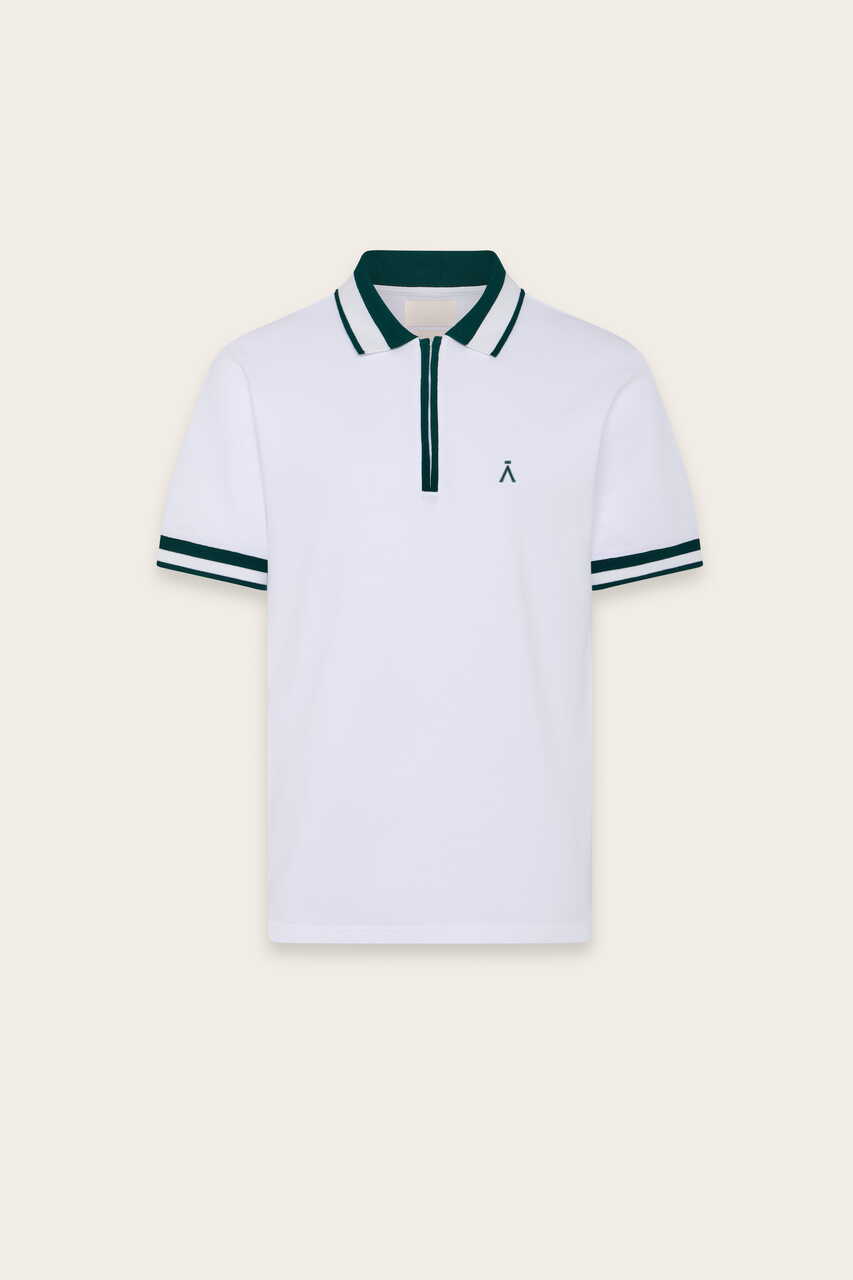 【1/23-25有明手渡し可】FIFTEEN LOVE~NKzip white Men's Zip-Up Polo in White | Aman Essentials