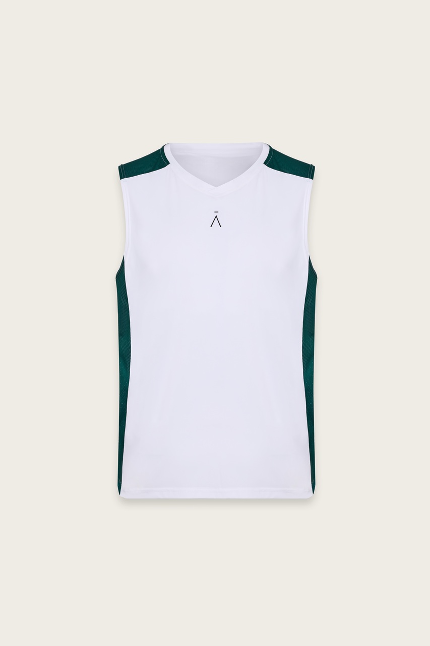 Men's Pro Sleeveless Top in White | Aman Essentials