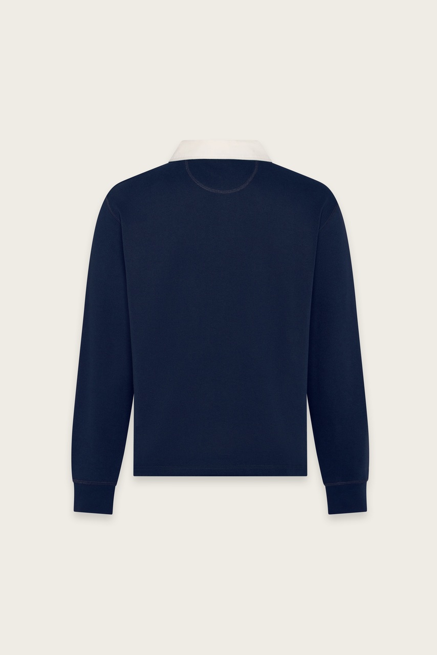 Unisex Woven Collar Polo – Navy | Aman Essentials
