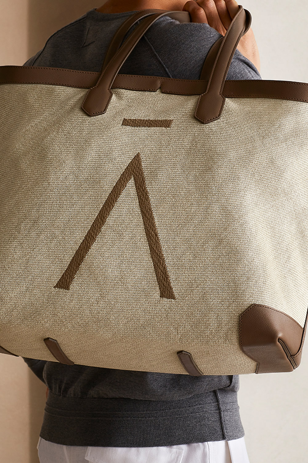 Leather Monogram Tote - Oversized Tote Bag - Aman Essentials