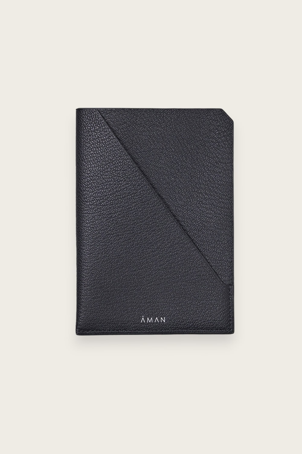 Leather Passport Sleeve - Black - Aman Essentials