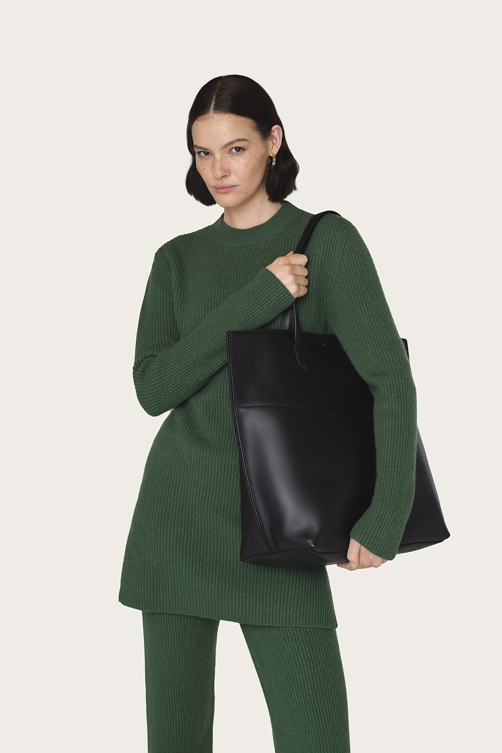 Cashmere Tunic Sweater - Bottle Green - Aman Essentials