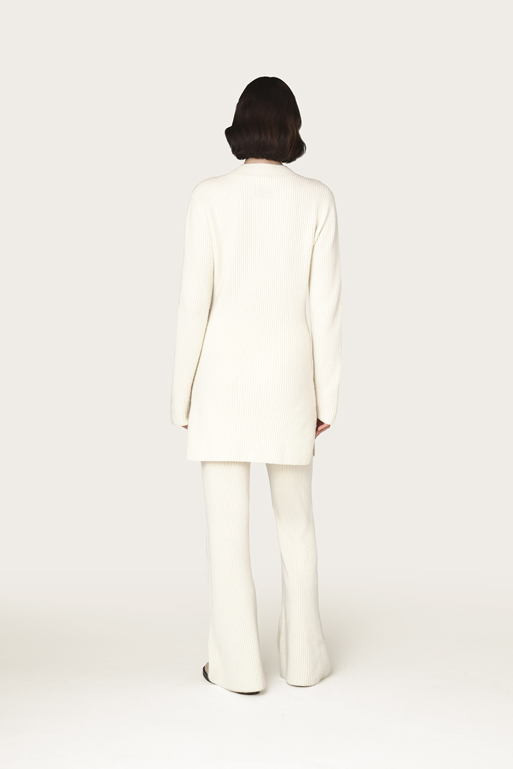 plage＊WOOL CASHMERE SOFT TUNIC ニット　白 Womens Tunic Cashmere Sweater - Cream - Aman Essentials