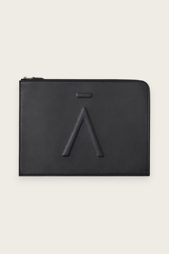 Leather Document Folio - File Holder - Black - Aman Essentials