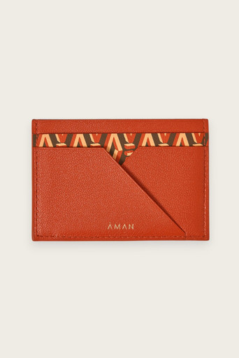 Orange Monogram Credit Card Holder - Luxury Credit Card Case