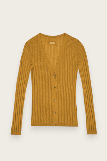 Luxury Womens Yellow Cashmere Cardigan - Aman Essentials