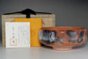 sale: - aka raku hira chawan - Japanese Pottery Tea Bowl by Shoraku w/box 