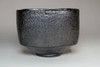 Kuro raku chawan Mukiguri / Black Japanese matcha tea bowl by Shoraku #3178