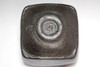 Kuro raku chawan Mukiguri / Black Japanese matcha tea bowl by Shoraku #3178