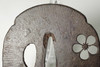 Sakura Sukashi Tsuba - Iron samujrai sword guard from Japan #3473