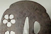 Sakura Sukashi Tsuba - Iron samujrai sword guard from Japan #3473