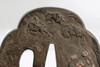 Tsuba - Inlaid iron samurai sword guard #3519
