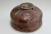 Antique metallic glazed raku tea bowl in Dojyoji ware #3731