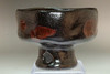 12th Raku - konyu (1857-1932) Antique kuro-raku Bajo-hai tea bowl #4044