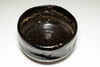 12th Raku Konyu (1857-1932) Antique kuro-raku tea bowl #4200