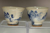 Aoki Mokubei (1767-1833) set of 2 antique blue and white cups #4420