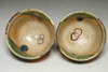 Kato Shuntai (1802-1877) Set of 2 antique oribe pottery tea cups #4424