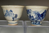 Aoki Mokubei (1767-1833) set of 2 antique blue and white cups #4425