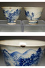 Aoki Mokubei (1767-1833) set of 2 antique blue and white cups #4425